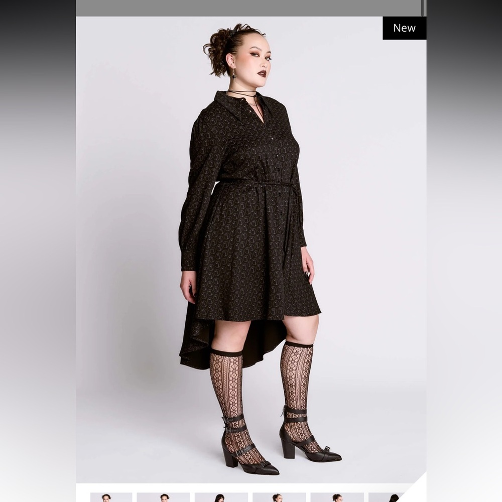 Bauhaus She’s in Parties Midnight Hour Collab Limited Goth Bat Gothic Dress 2x